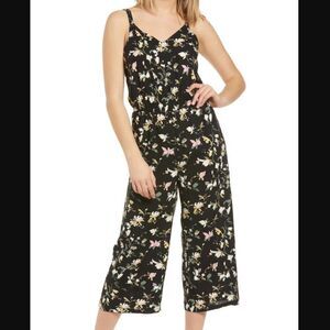 Vero Moda Jumpsuit Simply Easy Floral Pattern Culotte Cropped Casual Black Cute